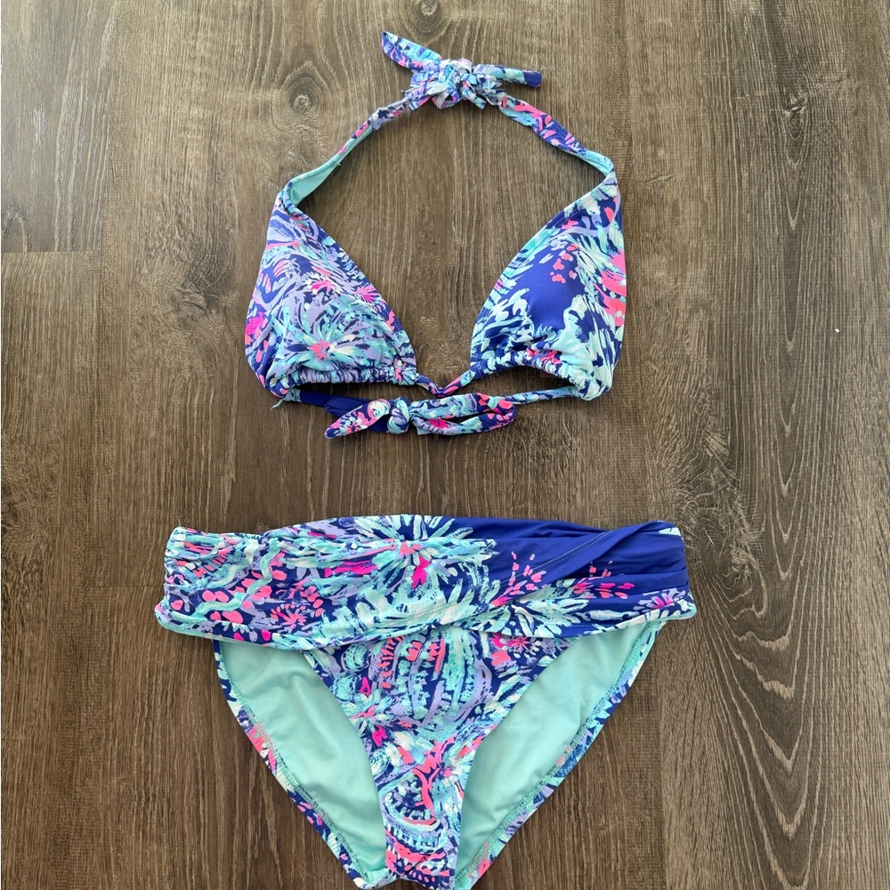 NWOT Lilly Pulitzer Blue and Pink Bikini